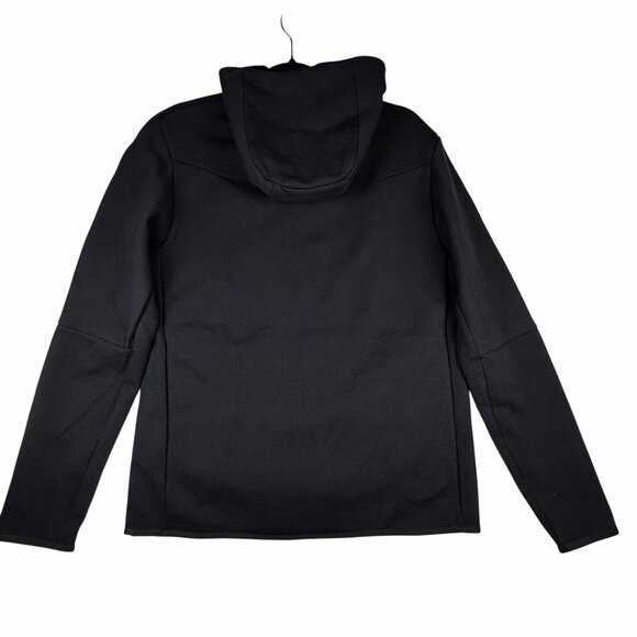 Nike Mens Sportswear Tech Fleece Hoodie M Black Zip Sleeve Pocket Gummy Logo - Picture 3 of 11